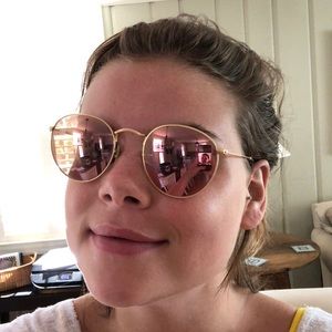 Rose Gold Round Raybans